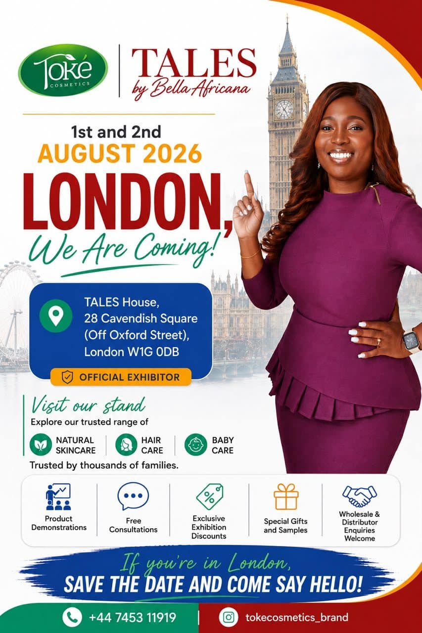 Toke Cosmetics is Coming to London for Tales by BellaAfricana 2026!